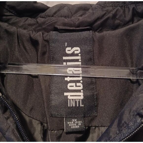 INTL Details Womens Hooded Parka Jacket Plus Size 3X - Picture 3 of 3